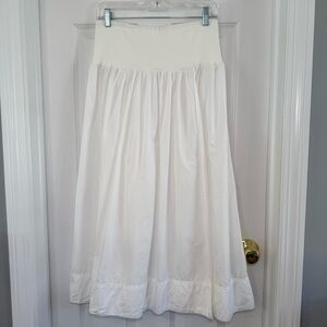 Free People Wide Waistband Prairie Cotton Maxi Skirt Size L